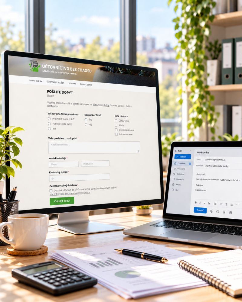 Kontakt na účtovnícke služby Kanucto – e-mail a dopytový formulár